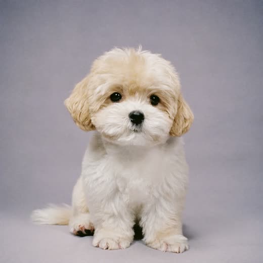 A long-haired dog with a brushed-out coat